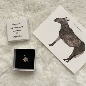 NWT • July rose jewelry circus button pendant